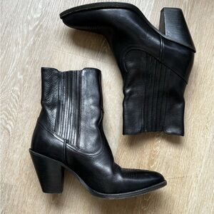 Ralph Lauren Leather Western Ankle Boots
